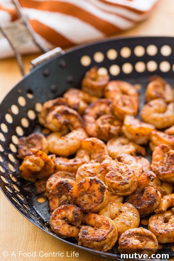 Baja Shrimp Tacos: Grilled or Stovetop 4 Grilled shrimp in a grilling basket waiting to make tacos.