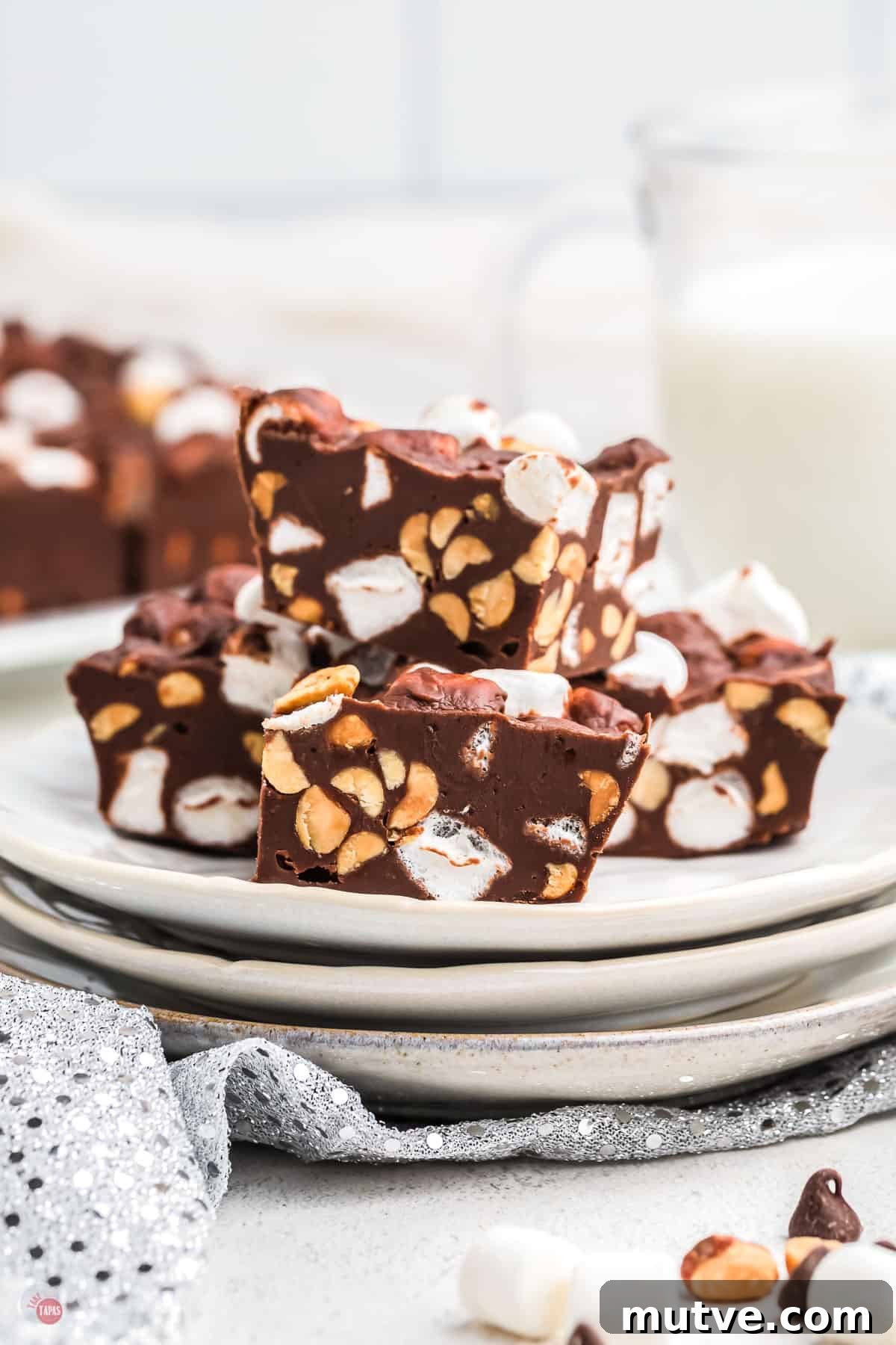 plate of rocky road fudge