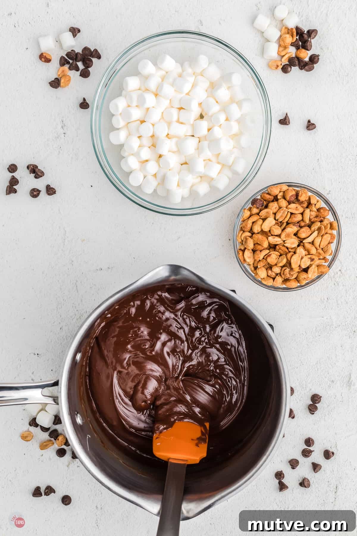 melted chocolate in a pot