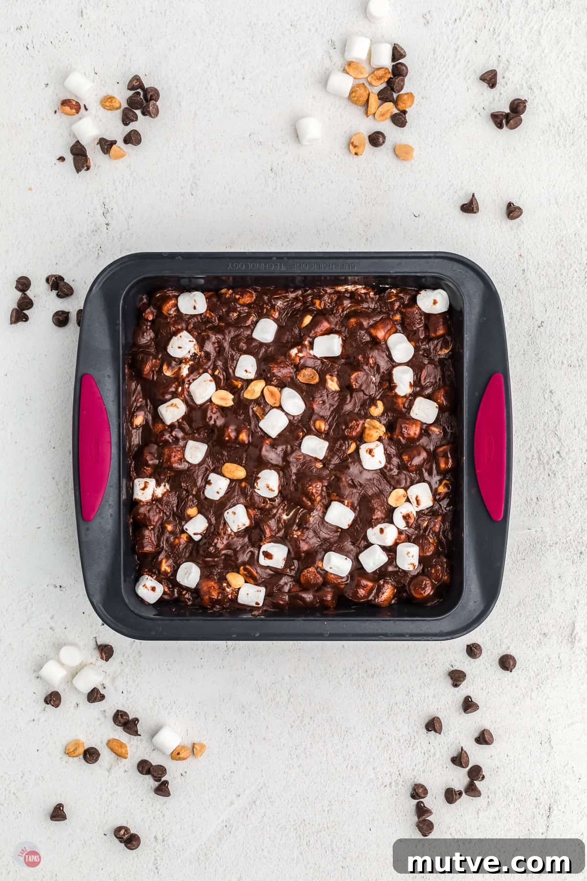 rocky road fudge in a pan