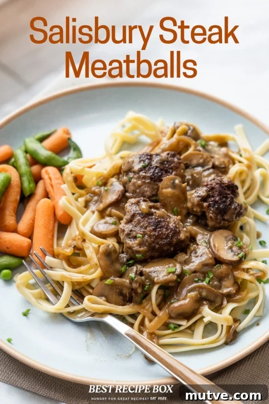 salisbury steak meatballs on pasta 