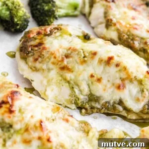 Sheet-Pan Pesto Chicken with Roasted Broccoli 6 Small round image of the finished pesto chicken