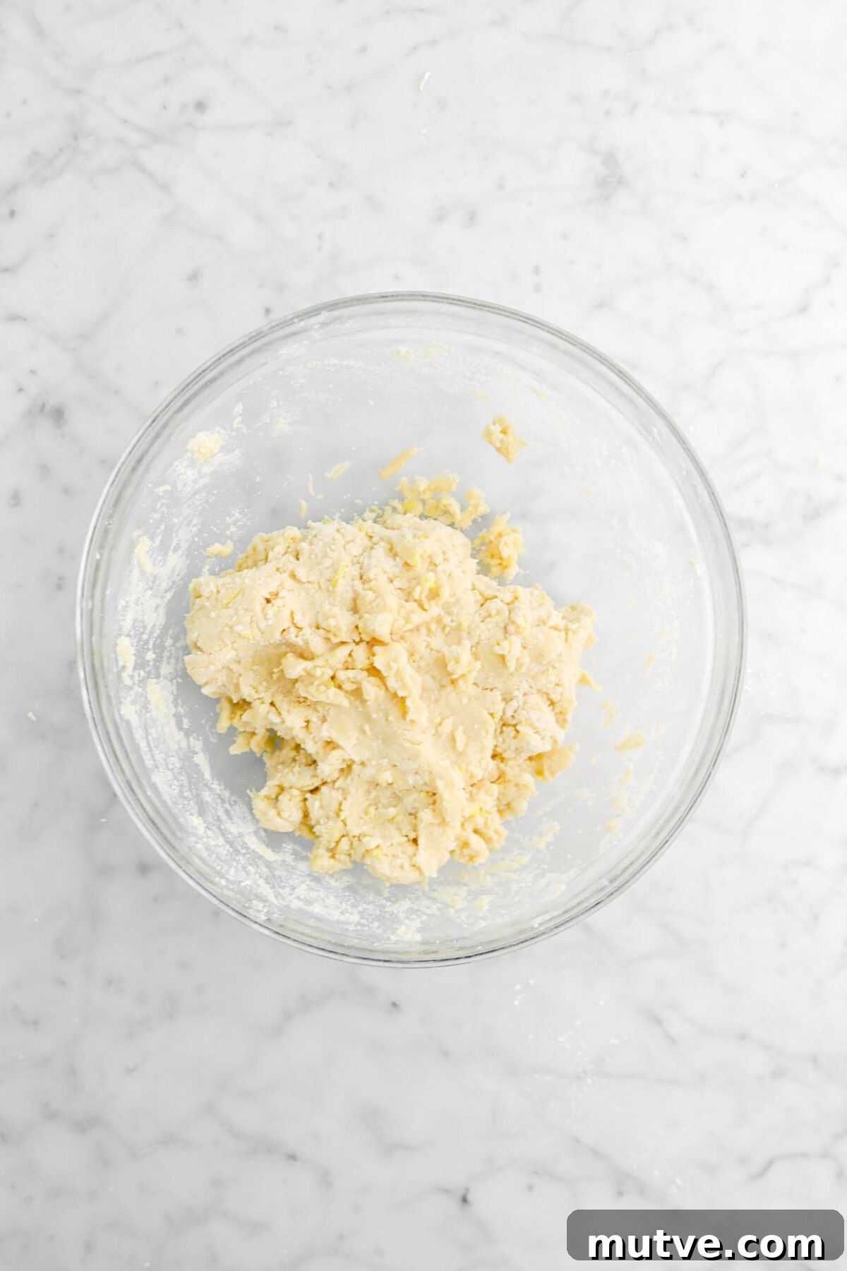 dough in glass bowl