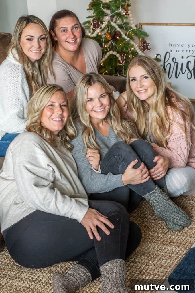 Girls smiling in cozy christmas socks