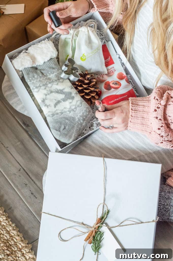 Hygge Christmas gift box filled with cozy goodies
