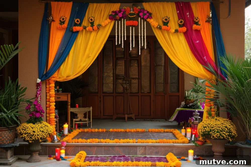 Ganesh Chaturthi Decoration Ideas for 2025 2 Navratri highly detailed door decoration