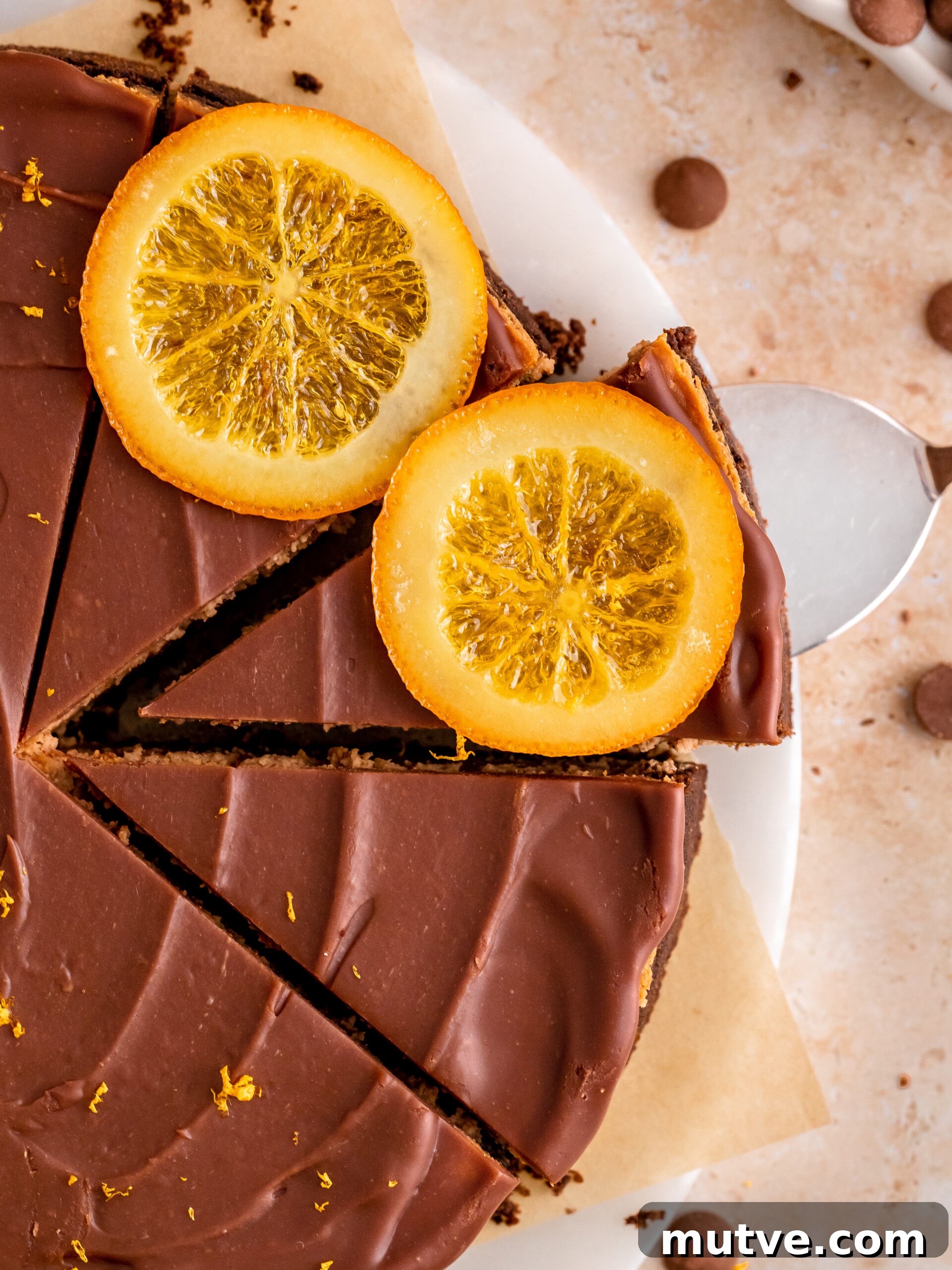 Chocolate orange cheesecake Slice of cheesecake
