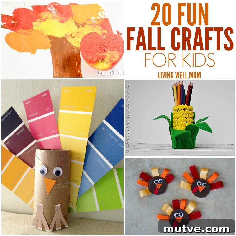 20 Creative Fall Crafts Kids Will Love 4 20 Fall Crafts for Kids - from nature projects with leaves, pinecones, and apples to Thanksgiving and turkey theme crafts, there’s lots of fun activities here