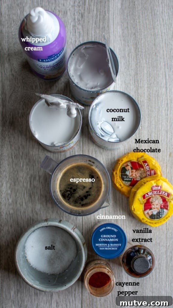 How to Make Mexican Mocha with Authentic Mexican Chocolate 6 All the ingredients to make Mexican mocha recipe.