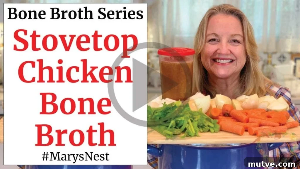 Stovetop Chicken Bone Broth Recipe Video