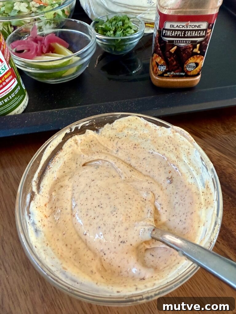 making the sauce in a bowl