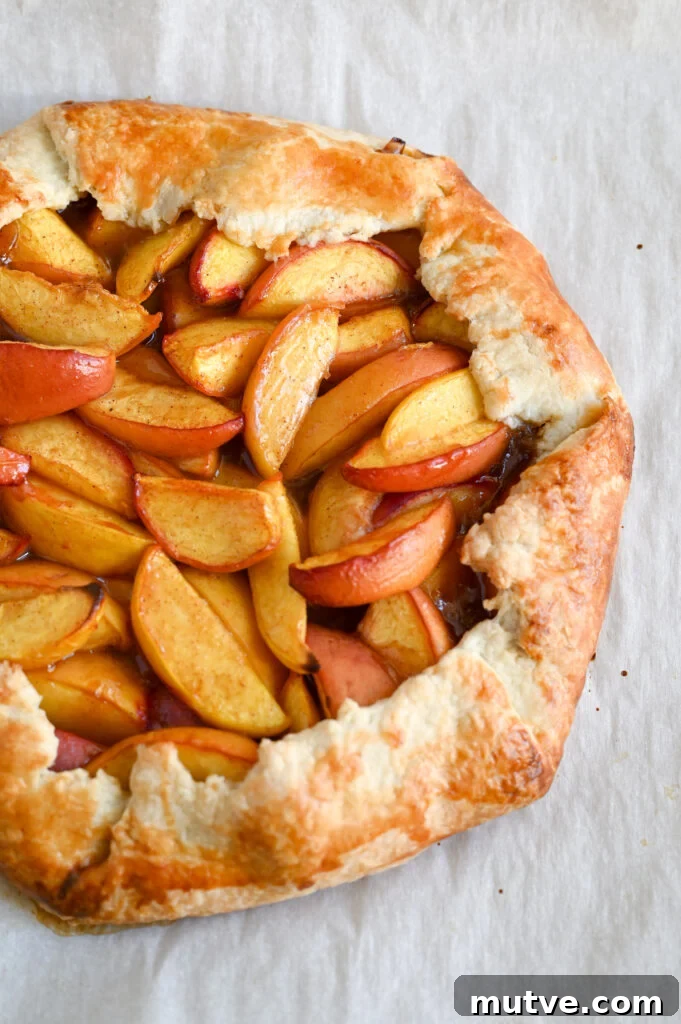 Rustic Peach Galette Recipe with Honey and Almonds 11 Peach galette with ice cream