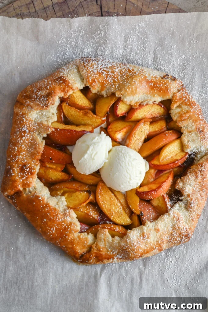 Rustic Peach Galette Recipe with Honey and Almonds 12 Peach galette golden crust
