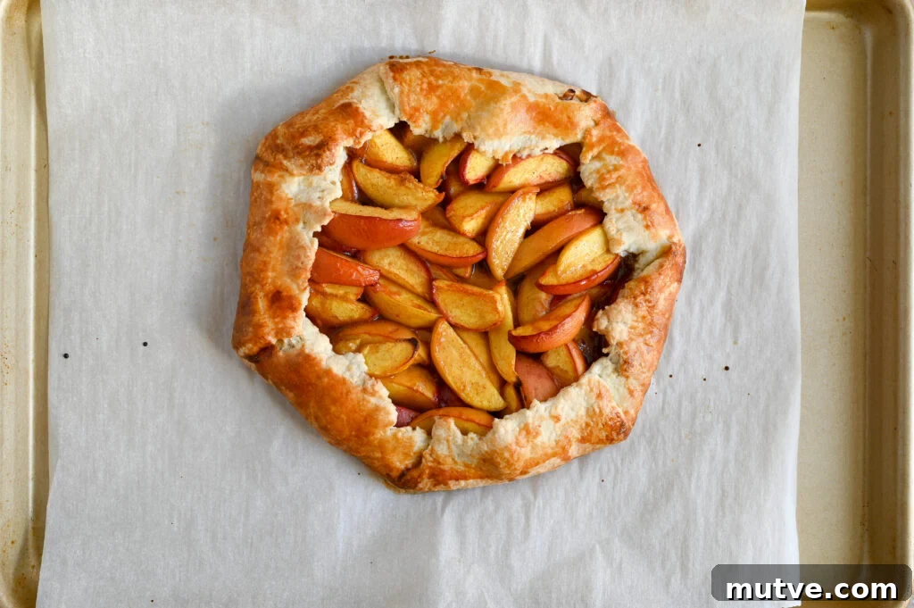 Rustic Peach Galette Recipe with Honey and Almonds 3 Peach galette is an easy and delicious summer dessert.