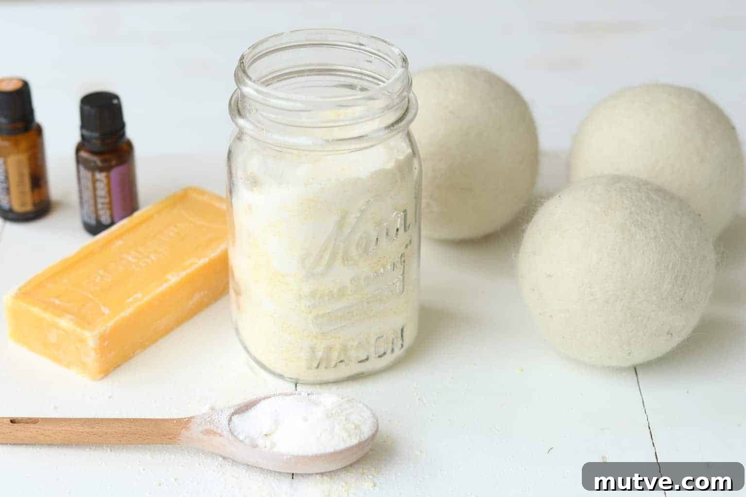 DIY laundry soap for sensitive skin made with all natural ingredients.