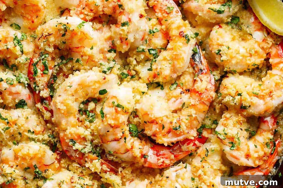 Crispy Oven-Baked Shrimp Scampi Recipe with Garlic Butter 6 Close-up shot of Crispy Baked Shrimp Scampi.
