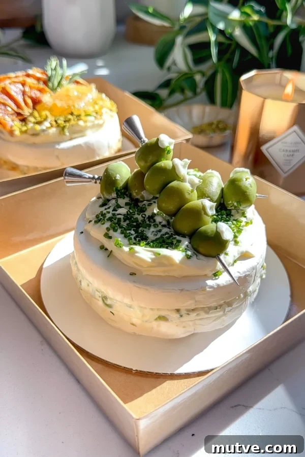 Baked Brie Cake with French Radish Butter Recipe 11 Brie with blue cheese and olive topping