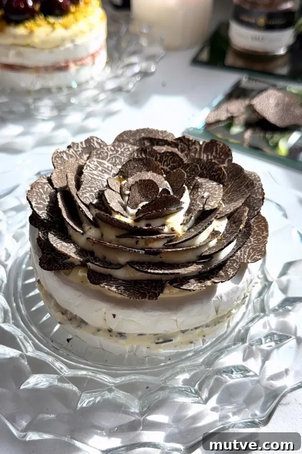 Baked Brie Cake with French Radish Butter Recipe 12 Truffle brie cake with shaved truffle