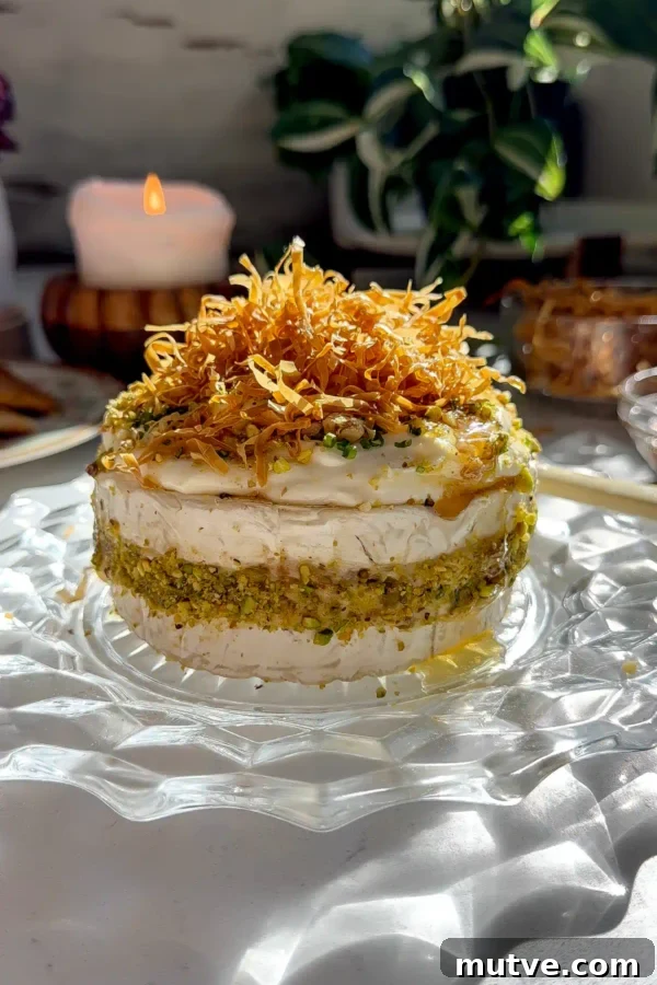 Baked Brie Cake with French Radish Butter Recipe 14 Baklava brie cake with phyllo crisps and honey