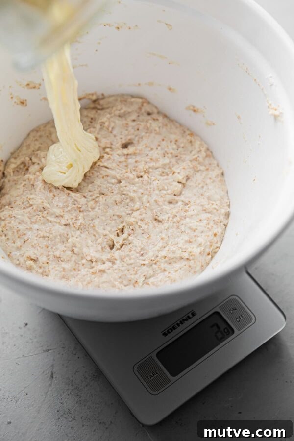 Adding Sourdough Starter to Autolyse