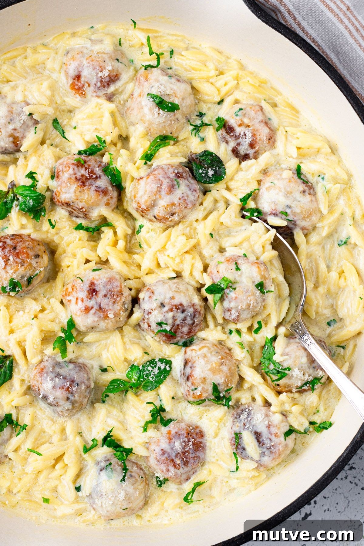 One-Pan Chicken Meatballs with Orzo Recipe 2 Chicken Meatballs with Orzo