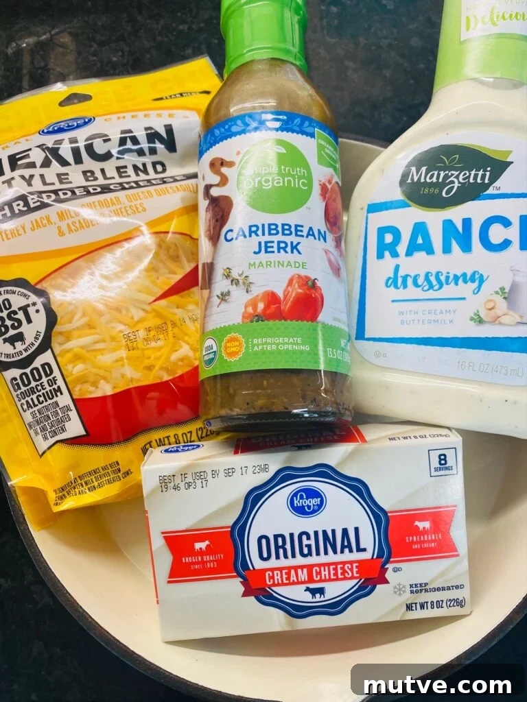 Spicy Caribbean Jerk Chicken Dip Recipe 2 dip ingredients