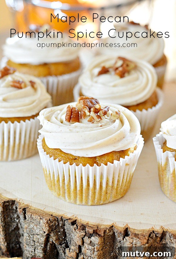 Maple Pecan Pumpkin Spice Cupcakes