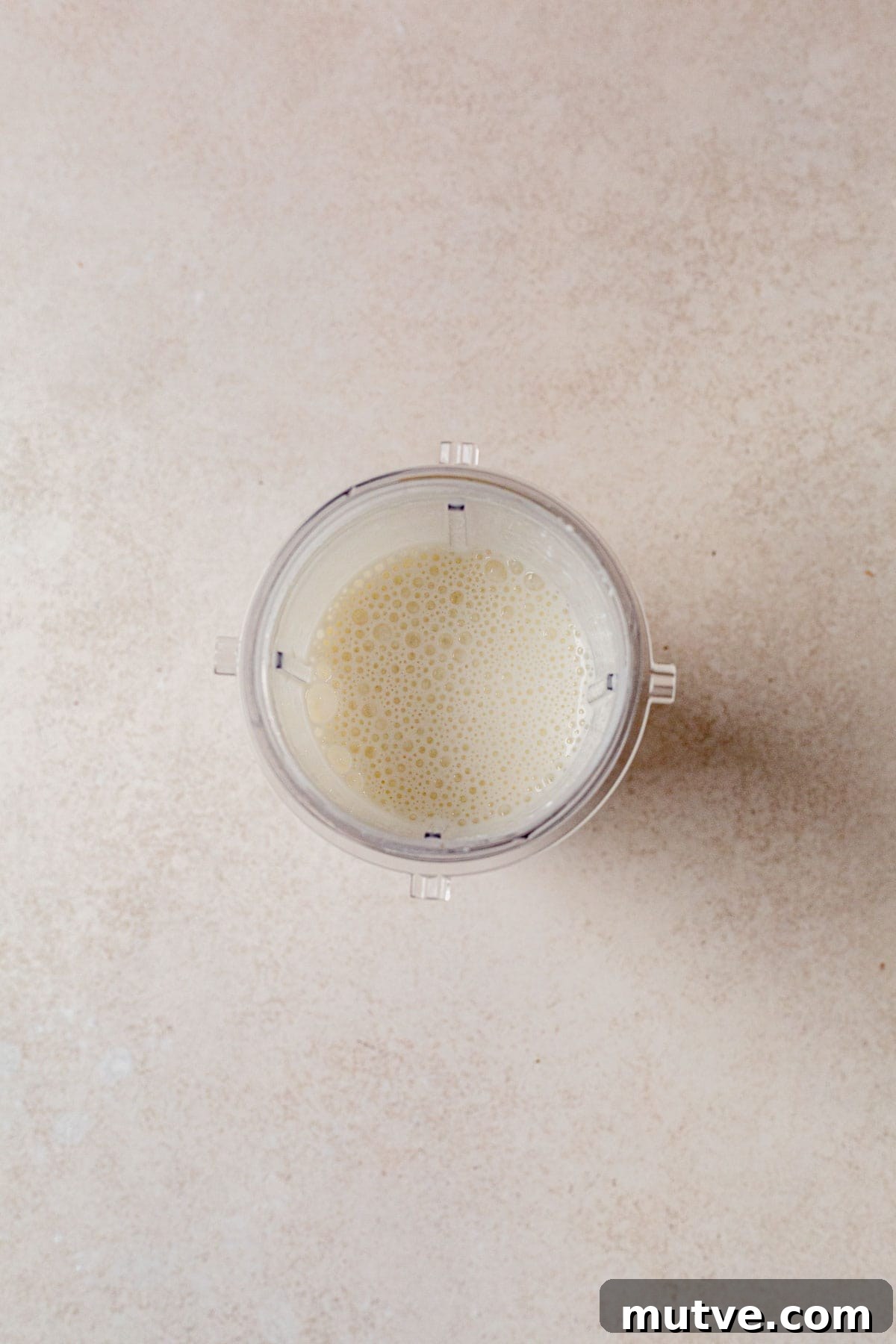 cottage cheese and milk blended in a blender.