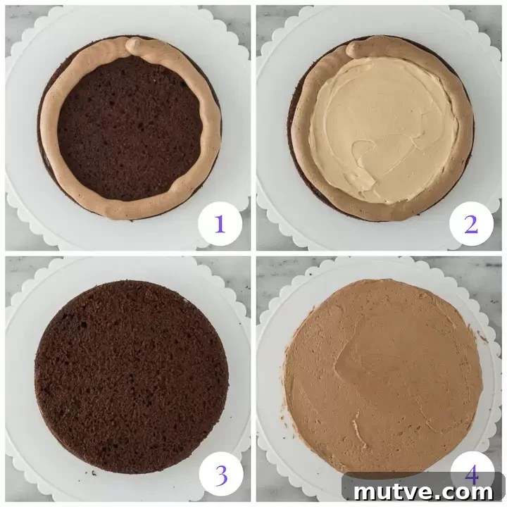 Decadent Chocolate Mocha Cake Recipe 6 how to assemble mocha cake