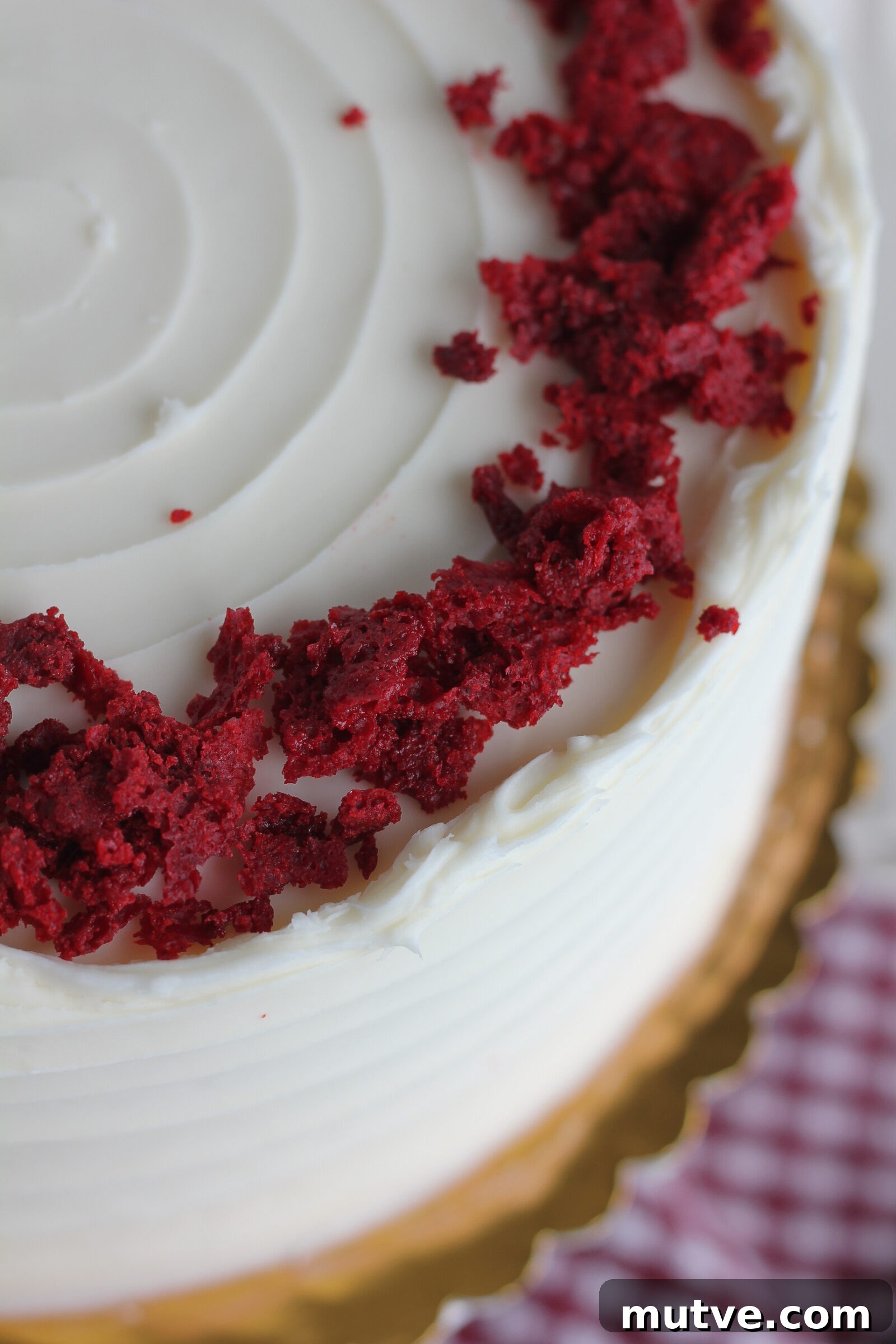 Decadent Red Velvet Cake with Almond Cream Cheese Buttercream 6 Buttercream texture