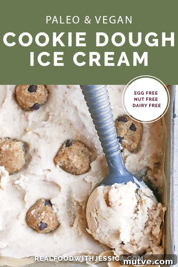 This Paleo Cookie Dough Ice Cream is rich, creamy, and so delicious. Vanilla dairy free ice cream with chunks of edible cookie dough that is vegan, nut free, egg free, gluten free, and naturally sweetened. This Paleo Cookie Dough Ice Cream is rich, creamy, and so delicious. Vanilla dairy free ice cream with chunks of edible cookie dough that is vegan, nut free, egg free, gluten free, and naturally sweetened.
