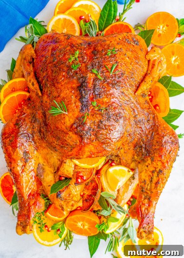 Balsamic Glazed Brussels Sprouts with Pomegranate Seeds 7 Roasted chicken garnished with slices of orange and herbs on a serving platter.