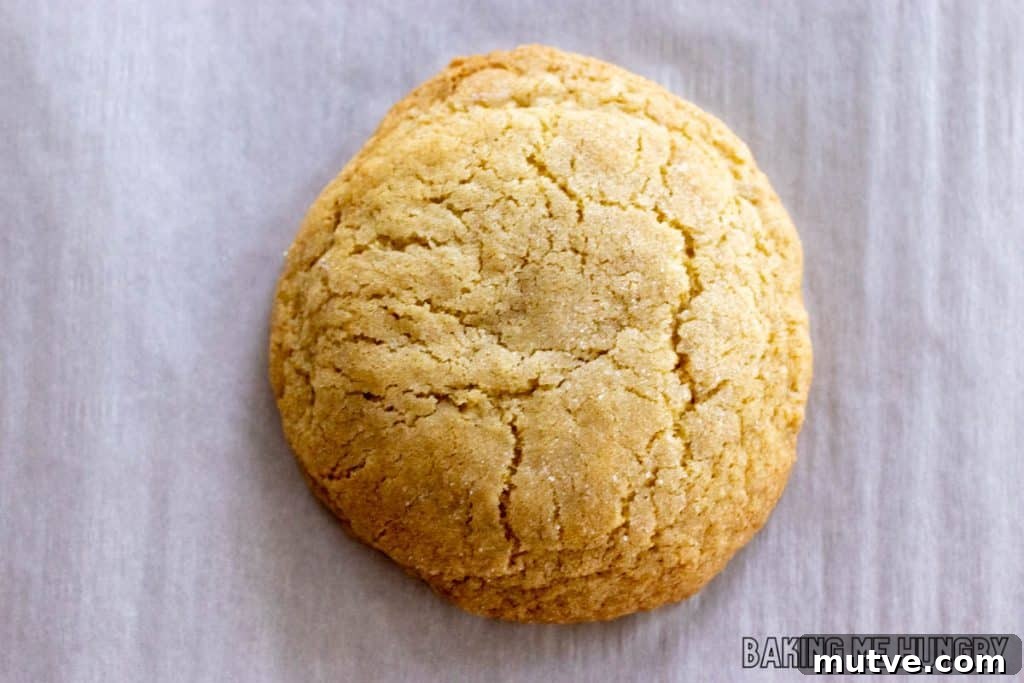 baked cookie on parchment