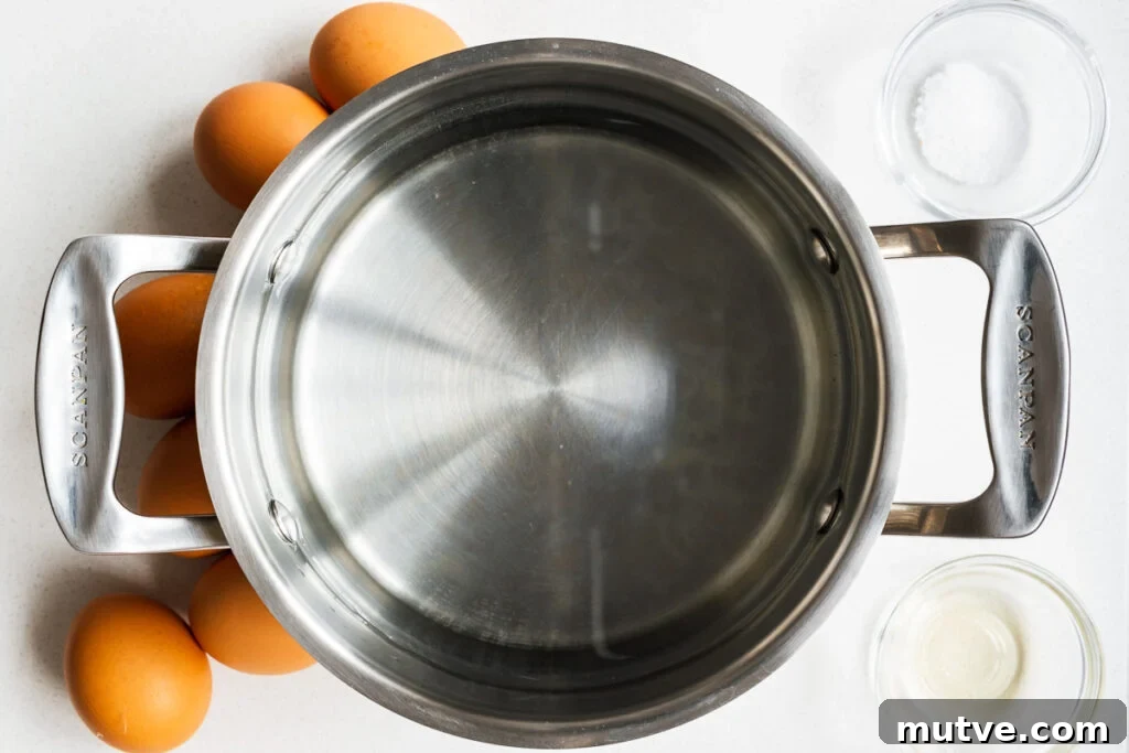 Mayak Eggs Recipe: Korean Soy-Marinated Ramen Eggs 6 A pot with water to boil eggs.