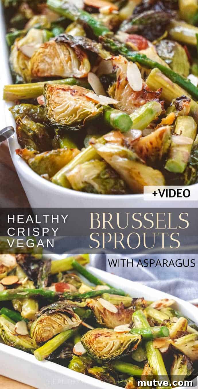 Looking for Healthy Vegan Brussels Sprouts Recipes to serve as a side dish or dinner? Check out this easy oven roasted Brussels sprouts recipe with asparagus and toasted almonds – all crispy served with a sweet and tangy mustard sauce. Perfect for Thanksgiving and Christmas holiday table. 
