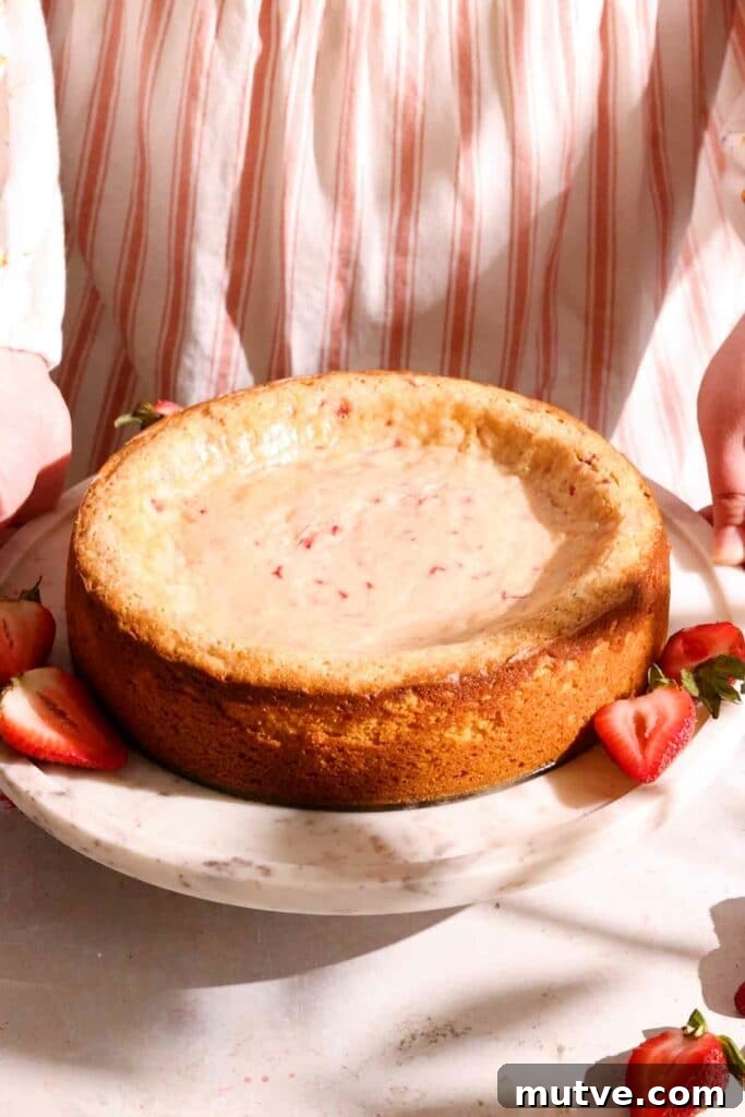 strawberry butter cake freshly baked