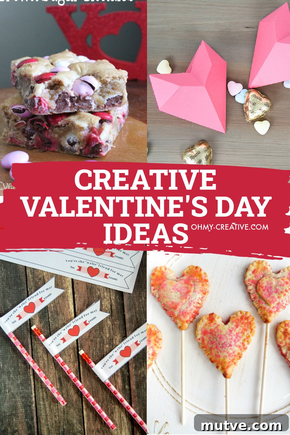 Creative Valentine's Day Ideas to Surprise Your Partner 2 A collage of creative Valentine's Day ideas including recipes, free printables and Valentine's Day treats.