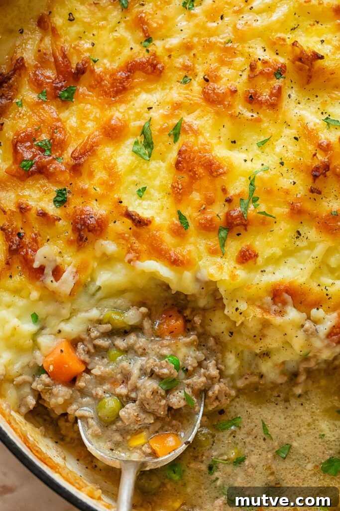 Classic Shepherd's Pie Recipe (Cottage Pie) 4 Close up of shepherd's pie cross section