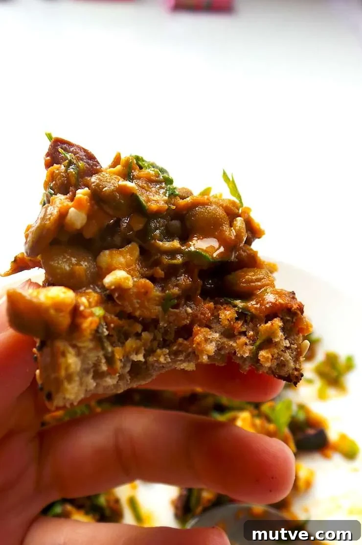 Lentil salad dip with fresh herbs