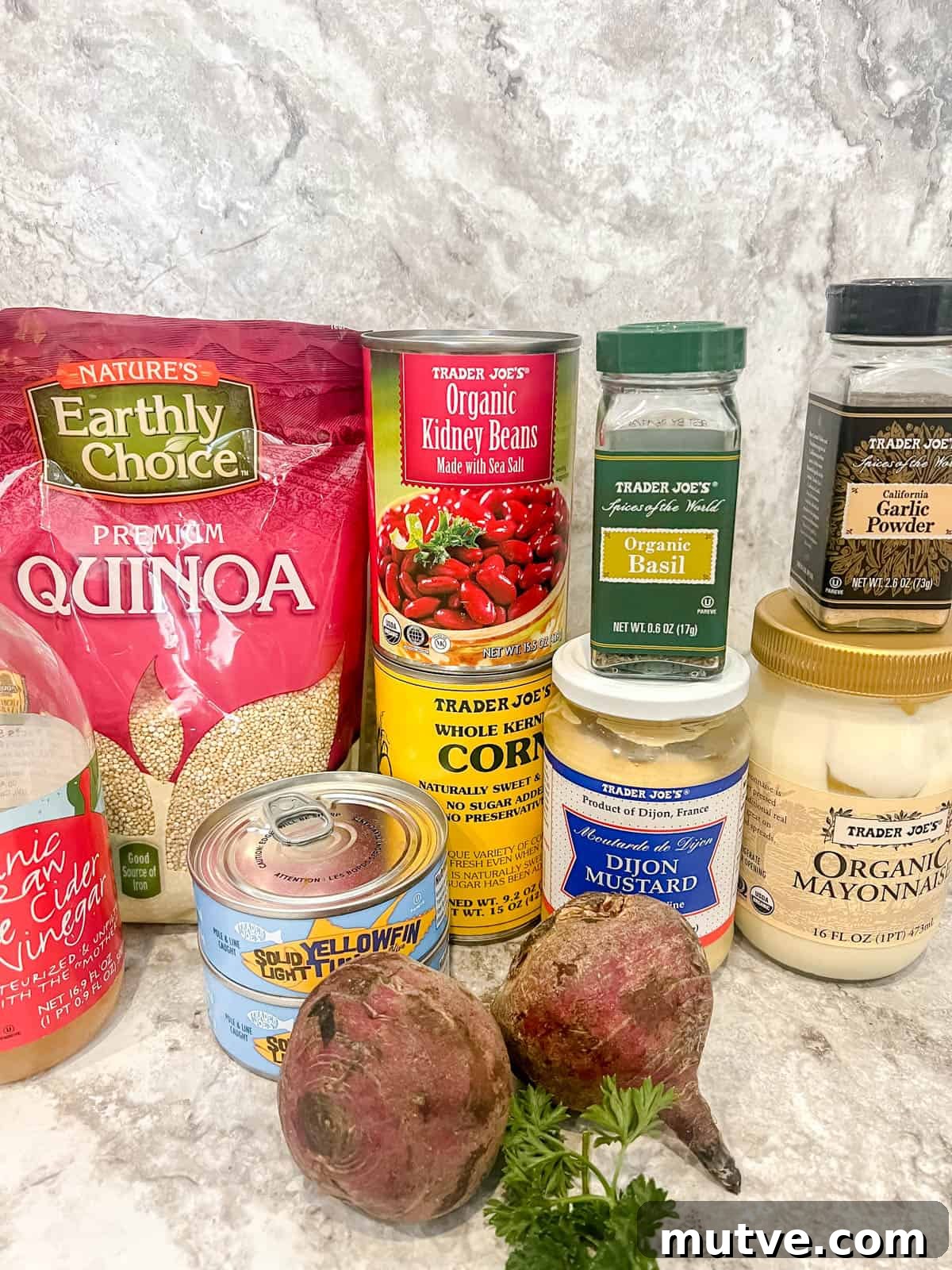 Tuna, Quinoa and Beet Salad Recipe 3 Ingredients needed to make tuna beet salad.