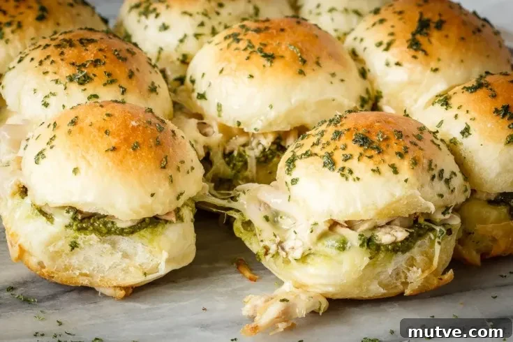 Pesto Chicken Pull Apart Sliders