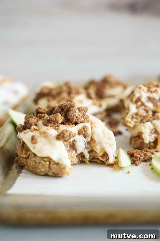 apple crisp cookies closeup