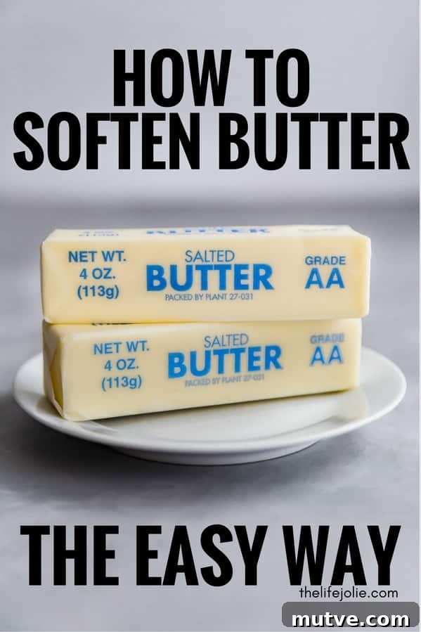 It IS possible to soften butter in the microwave without melting it and I'm going to show you how! Here are a step-by-step directions to get perfectly softened butter without having to plan ahead.