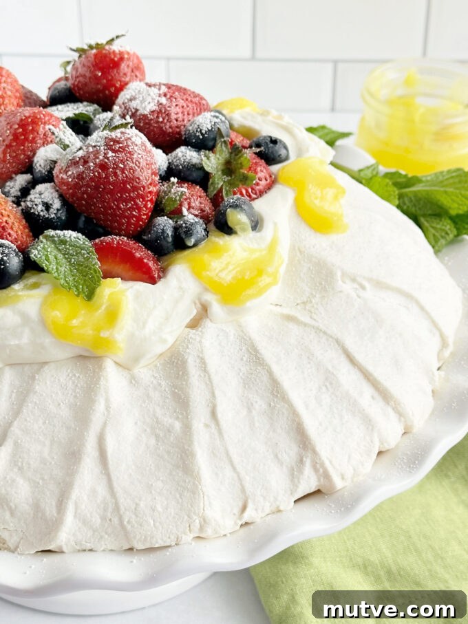 Zesty Lemon Curd and Berry Pavlova 2 Lemon Curd and Berry Pavlova.